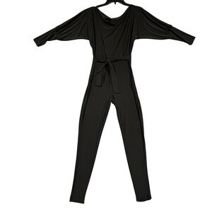 Windsor Jumpsuit Womens Size Small Black Long‎ Sleeve Tie Waist